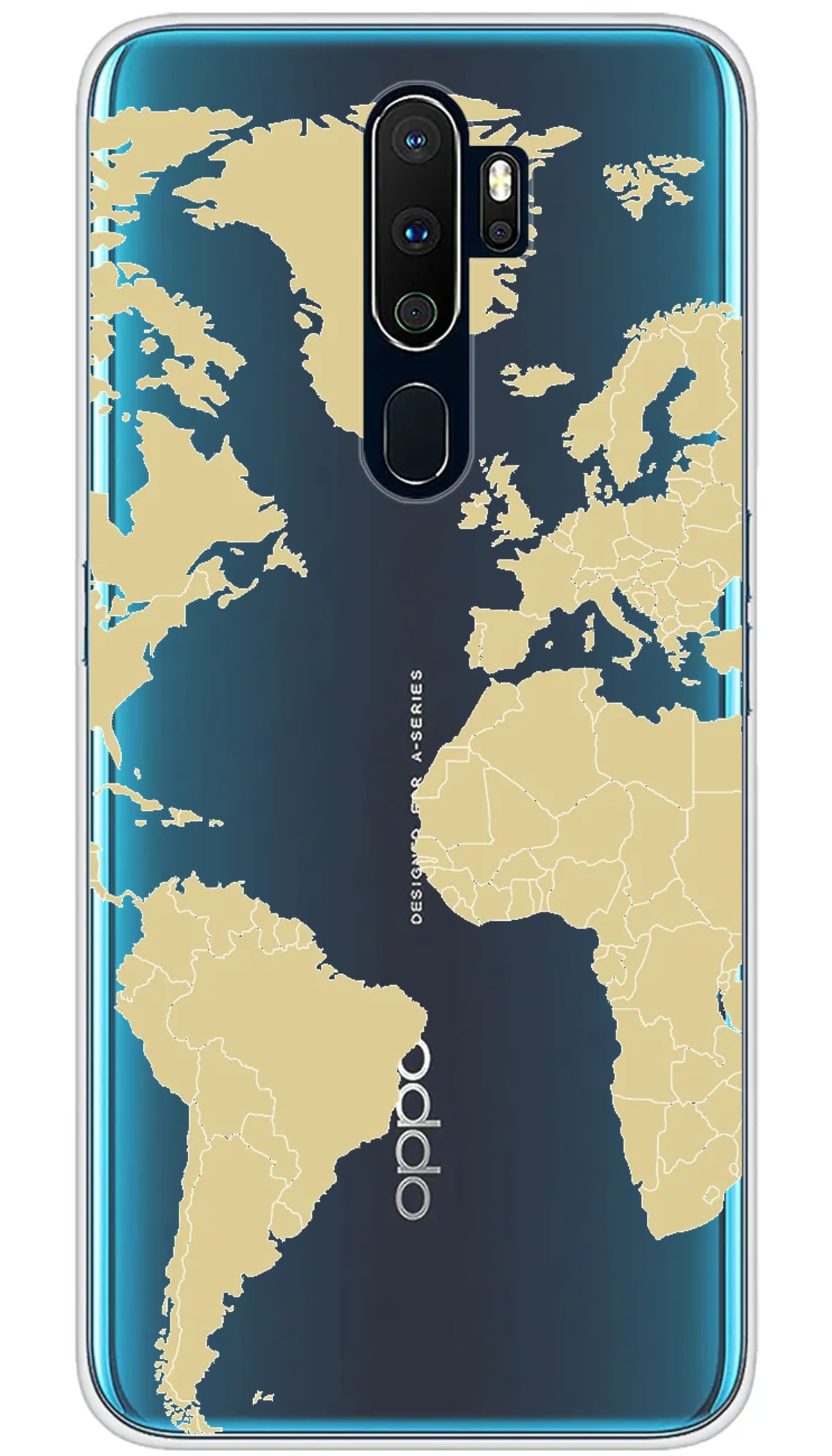 Coque Oppo Map beige - A5 2020