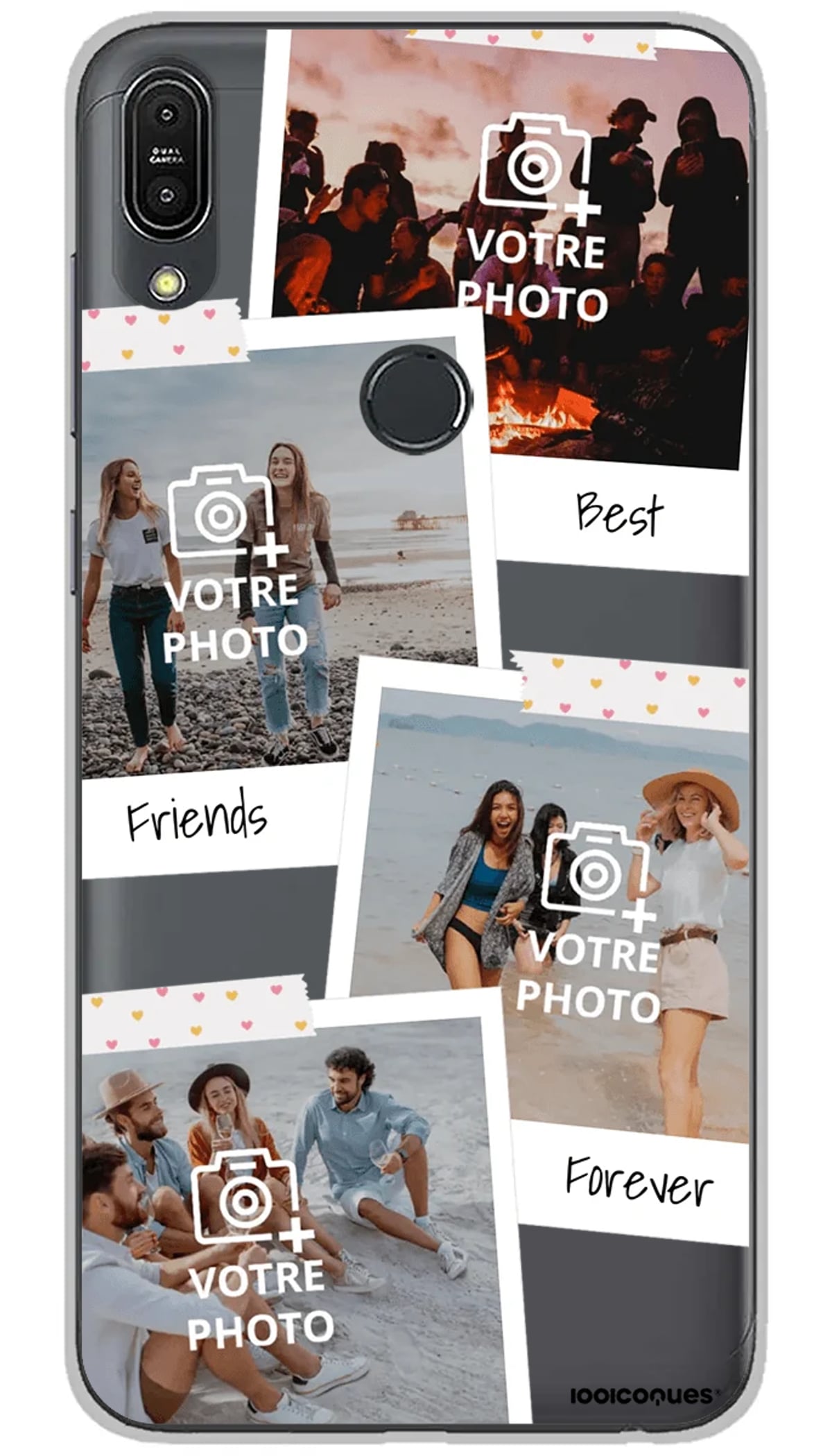 Coque personnalisée Asus Polaroid Scotch Coeur - Zenfone Max Pro M1 ZB602KL