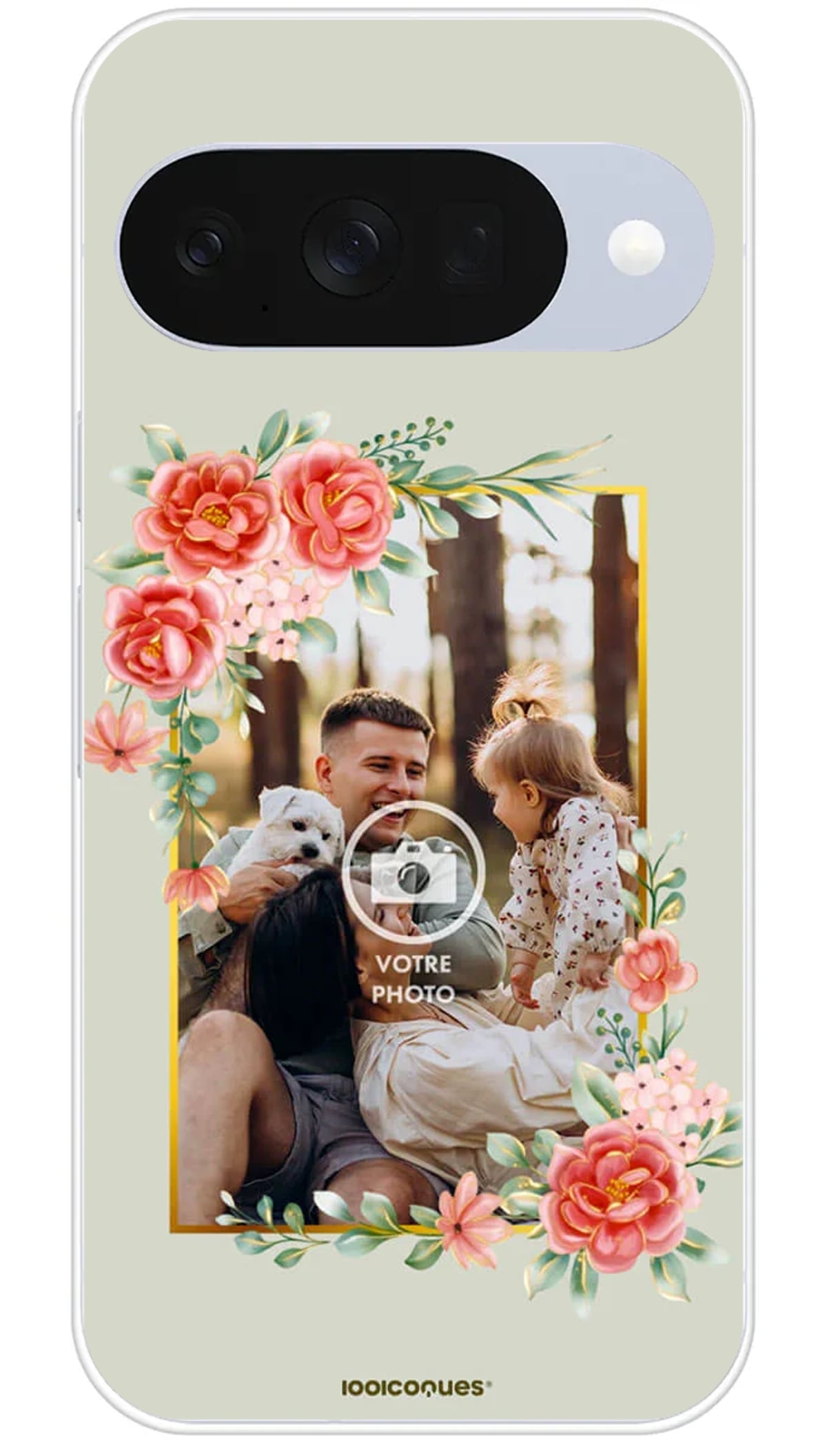 Coque personnalisée Google Cadre fleuri - Pixel 10