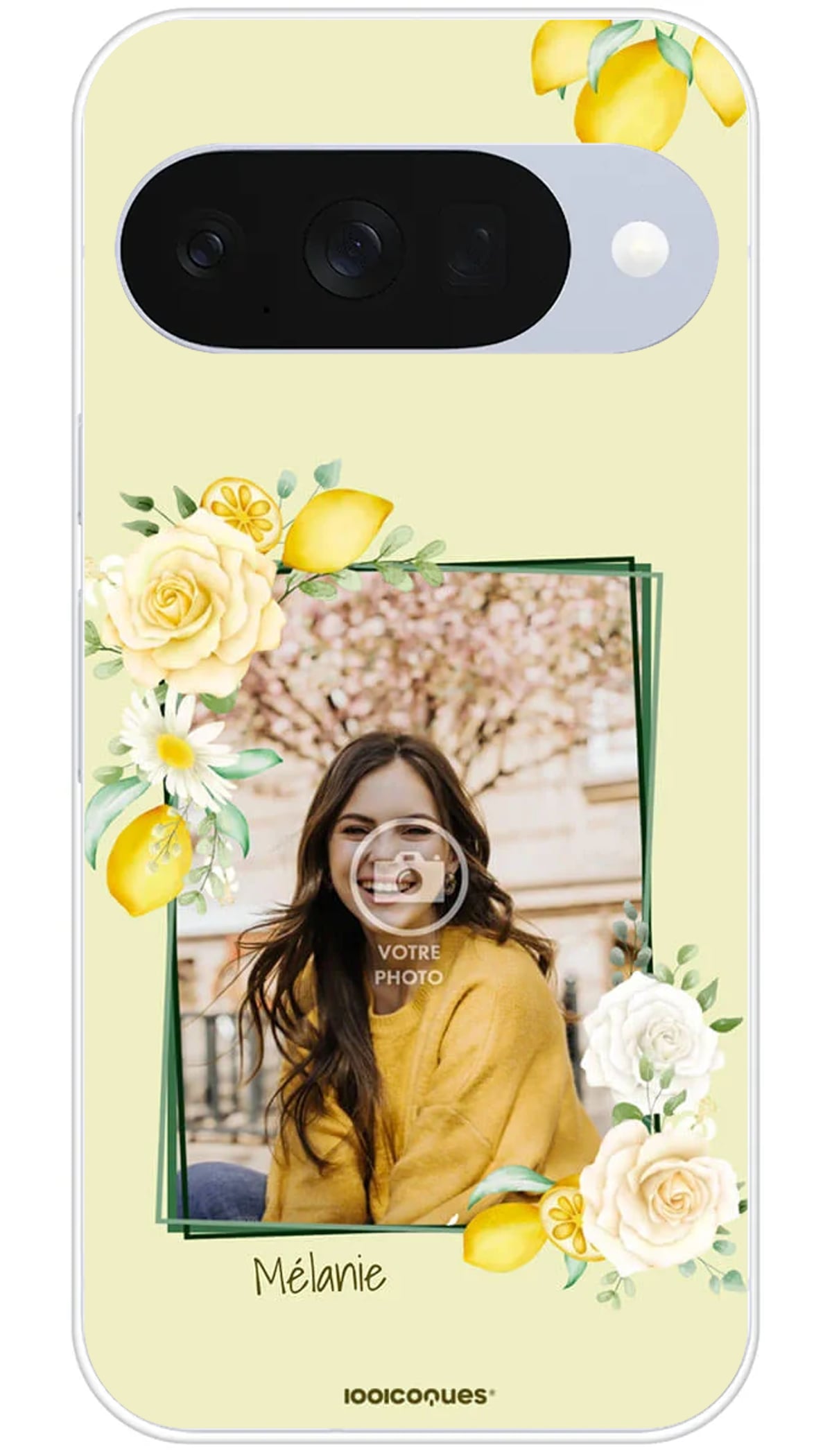 Coque personnalisée Google Citron et Fleurs - Pixel 10