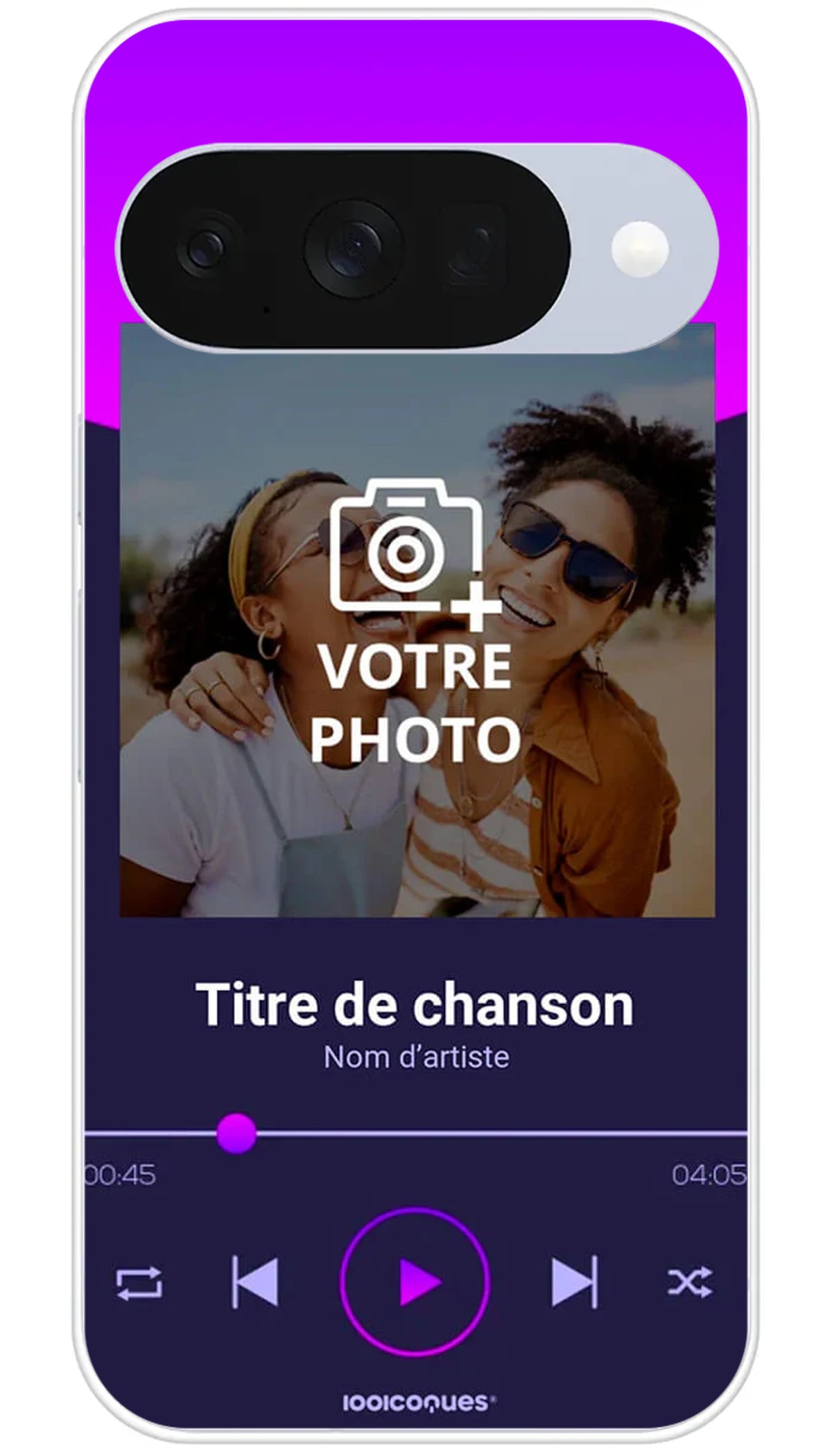 Coque personnalisée Google Lecteur Musique Violet - Pixel 10