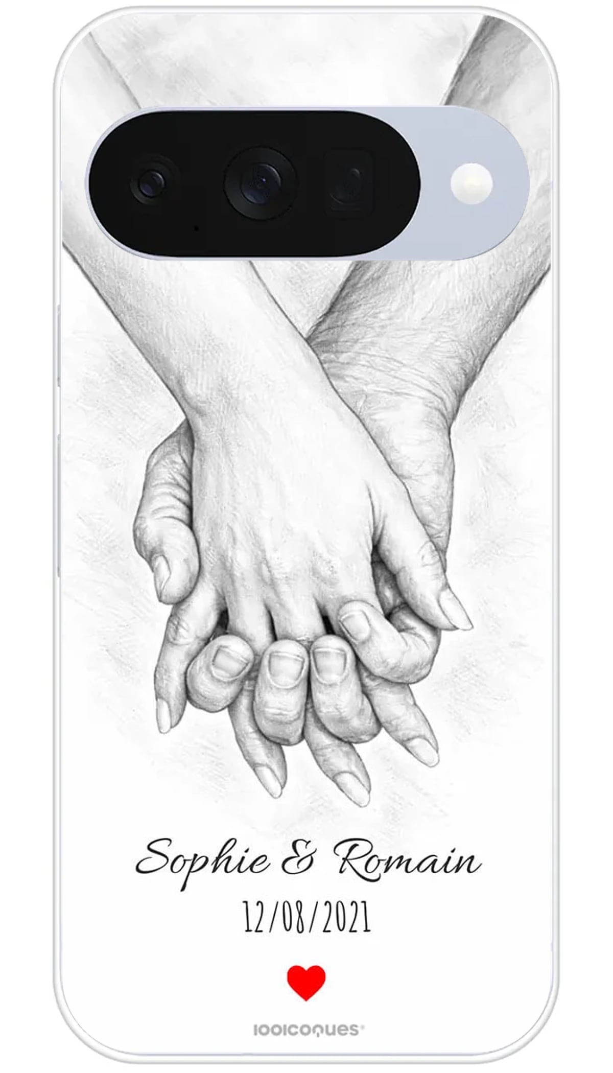 Coque personnalisée Google Mains Couple - Pixel 10