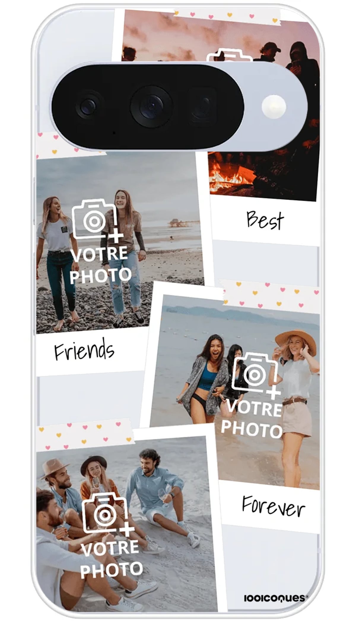 Coque personnalisée Google Polaroid Scotch Coeur - Pixel 10