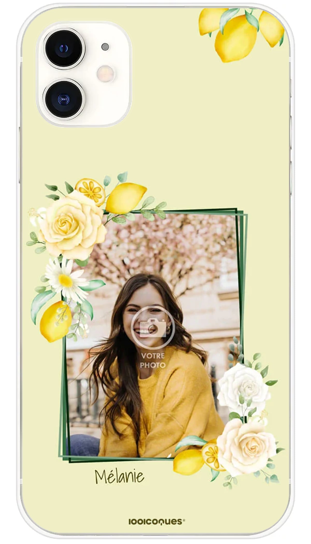 Coque personnalisée iPhone Citron et Fleurs - iPhone 11
