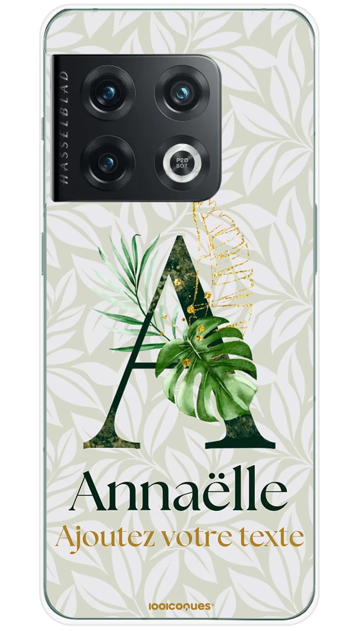 Coque personnalisée OnePlus Lettres Feuilles - 10 Pro 5G