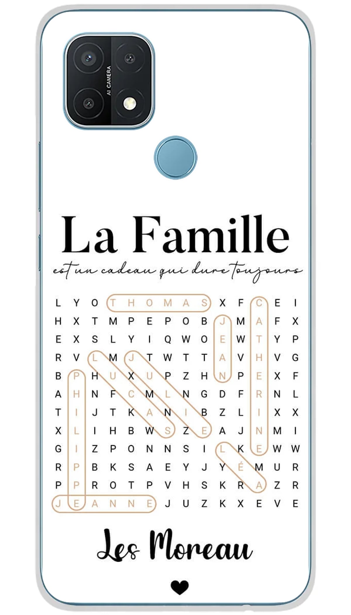 Coque personnalisée Oppo Mots meles - A15