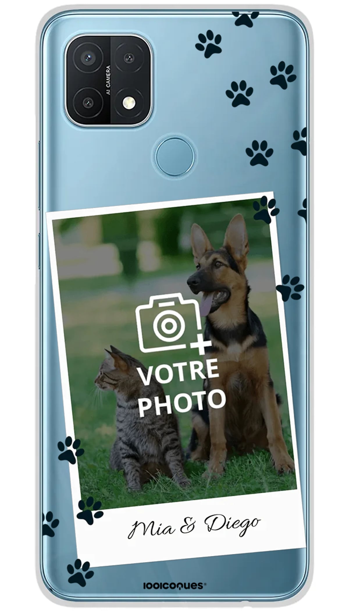 Coque personnalisée Oppo Polaroid Chiens & Chats - A15