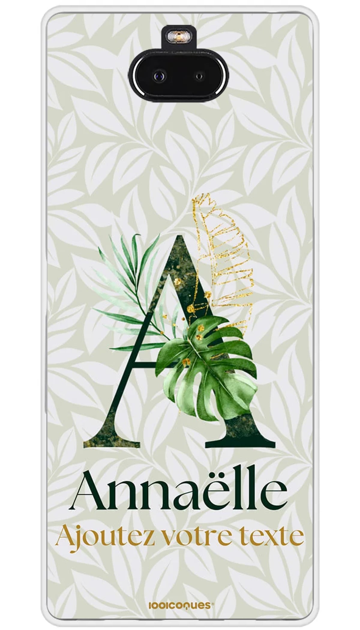 Coque personnalisée Sony Lettres Feuilles - Xperia 10