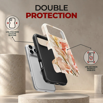 Coque Prestige Calla, double protection : une première couche en silicone souple et une seconde coque rigide et robuste