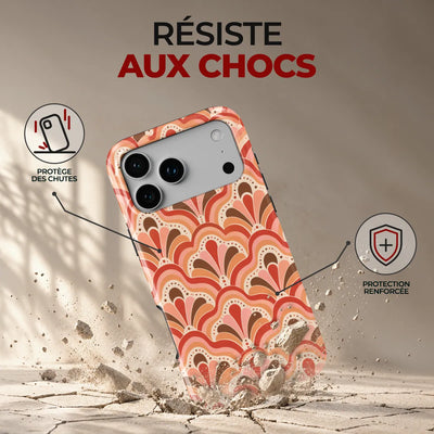 Coque Prestige Corail, résiste aux chocs : protège des chutes, protection renforcée