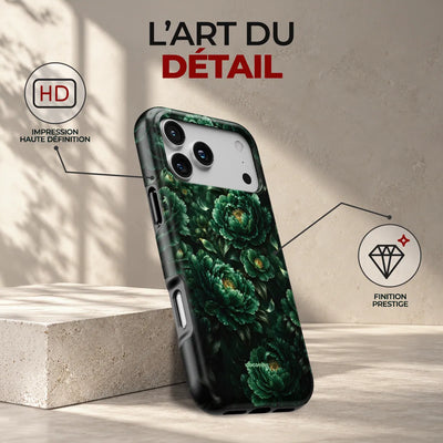 Coque Prestige Émeraude, l'art du détail : impression haute définition et finition prestige