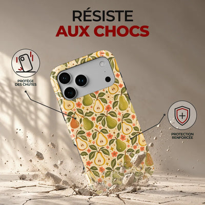 Coque Prestige Poire, résiste aux chocs : protège des chutes, protection renforcée