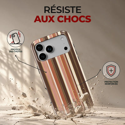 Coque Prestige Terracotta, résiste aux chocs : protège des chutes, protection renforcée