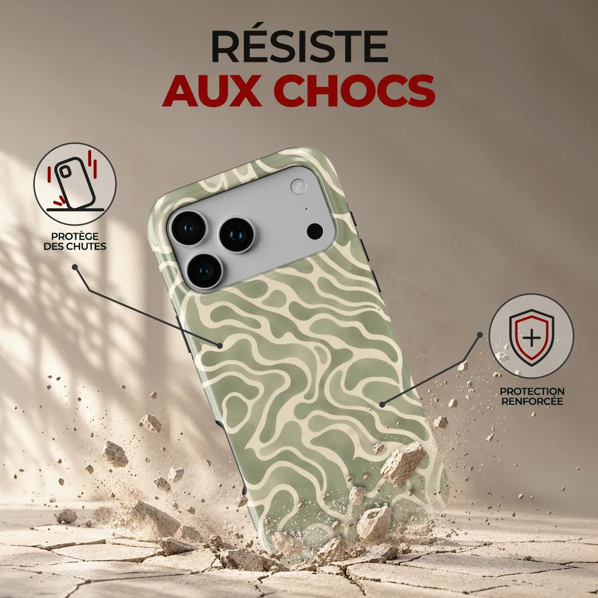 Coque Prestige Topo Sauge, résiste aux chocs : protège des chutes, protection renforcée