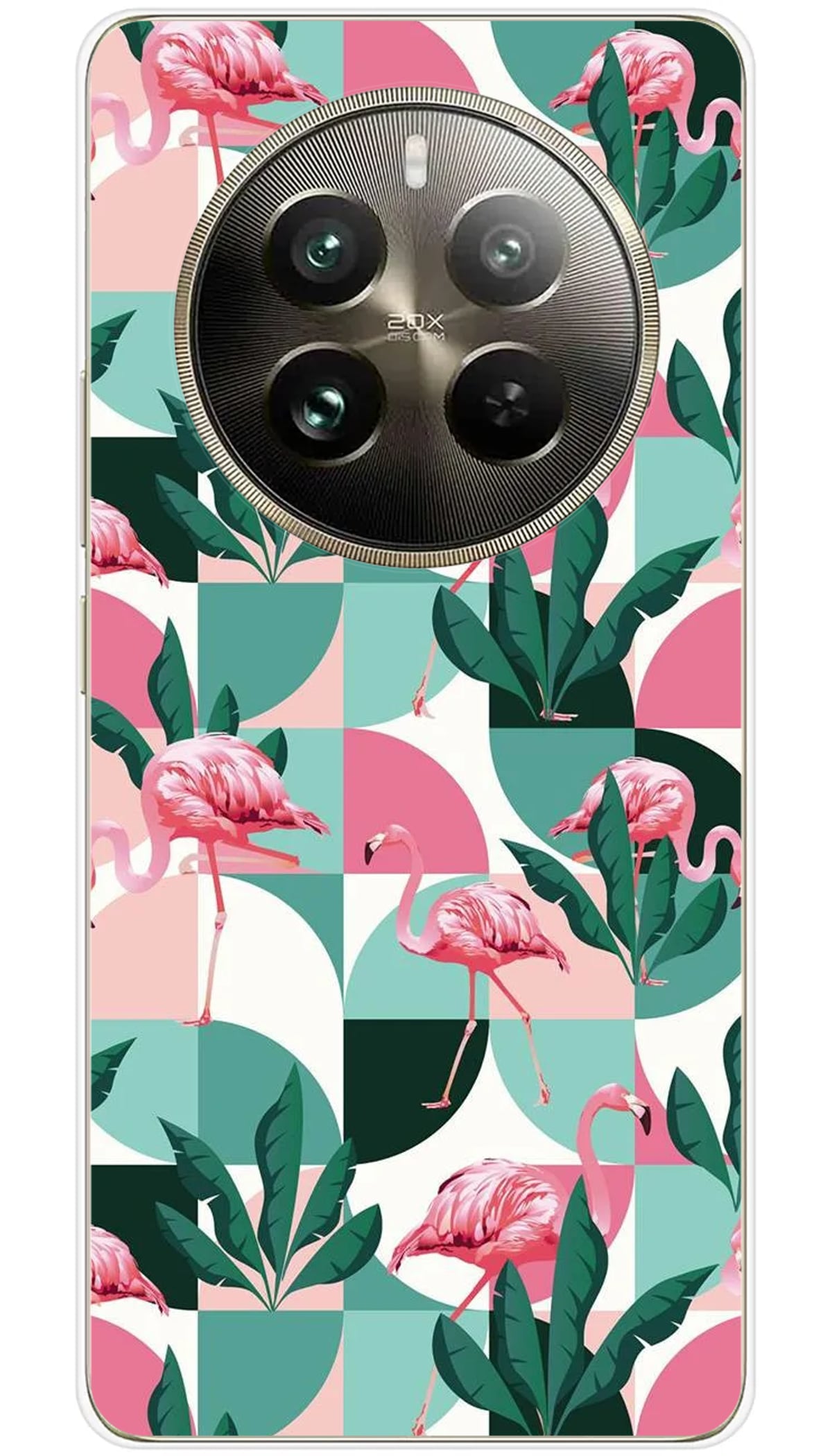 Coque Realme Flamants Roses géométrique - 12 Pro 5G