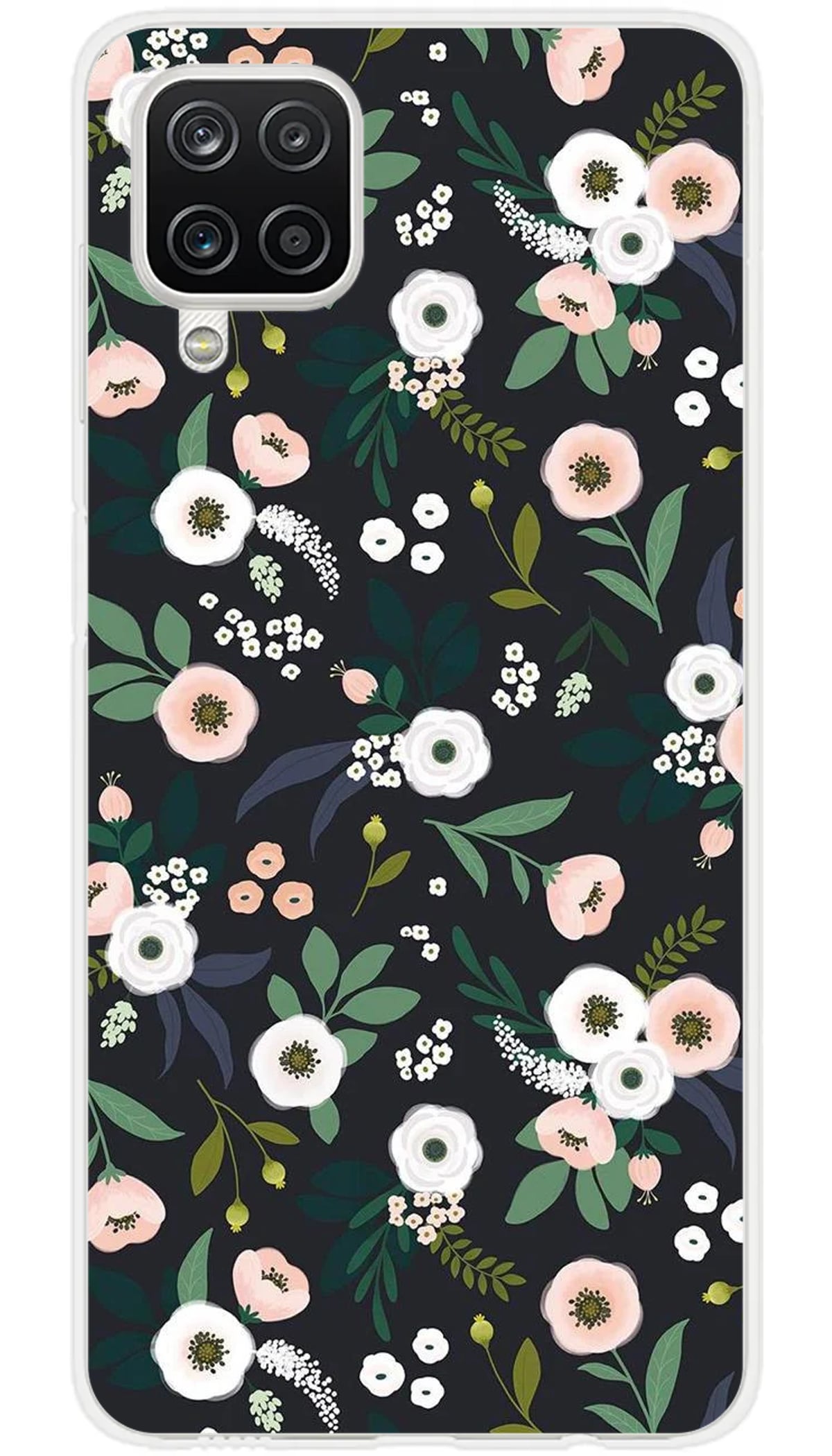 Coque Samsung Flowers Noir - Galaxy A12 5G