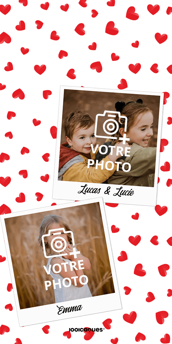 Coque personnalisée Oppo Polaroid Coeurs