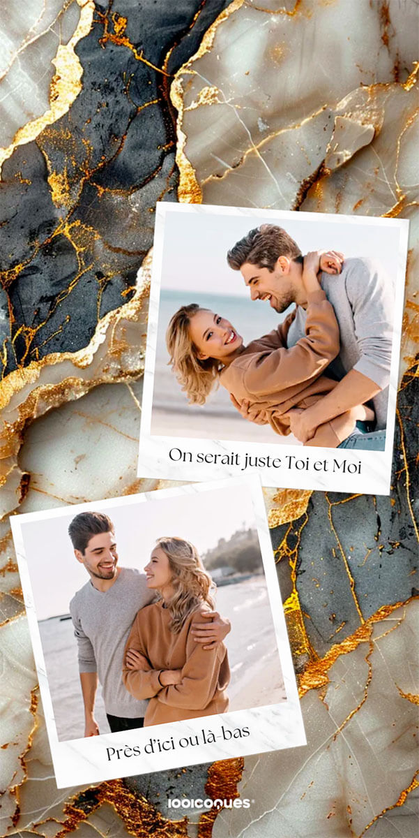 Coque personnalisée OnePlus Polaroid Marbres