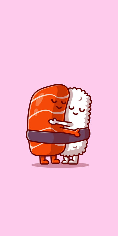 Deux sushis qui s'enlacent, motif de coque Sushi hug