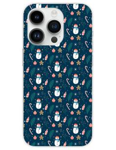 Coque en silicone imprimée Bonhomme de neige pour Apple iPhone 15 Pro