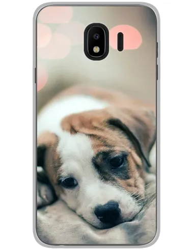 Coque en silicone imprimée Chiot rêveur pour Samsung Galaxy J4 2018
