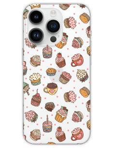 Coque en silicone imprimée Cupcake vintage pour Apple iPhone 15 Pro