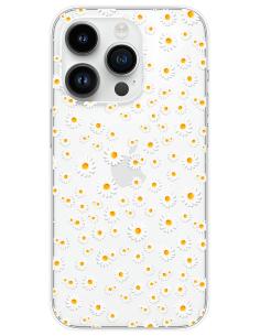 Coque en silicone imprimée Daisy pour Apple iPhone 15 Pro