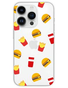 Coque en silicone imprimée Fast food pour Apple iPhone 15 Pro