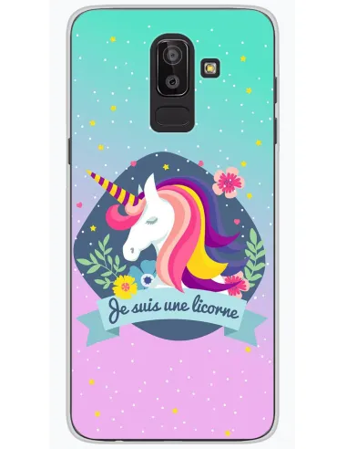 Coque en silicone imprimée Je suis une licorne pour Samsung Galaxy J8 2018