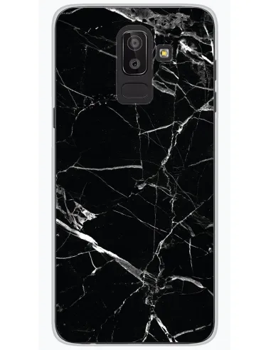 Coque en silicone imprimée Marbre Noir pour Samsung Galaxy J8 2018