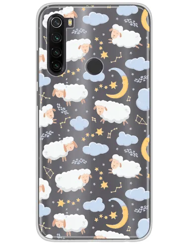 Coque en silicone imprimées pour Xiaomi Redmi Note 8 Pro Chat yeux bleu