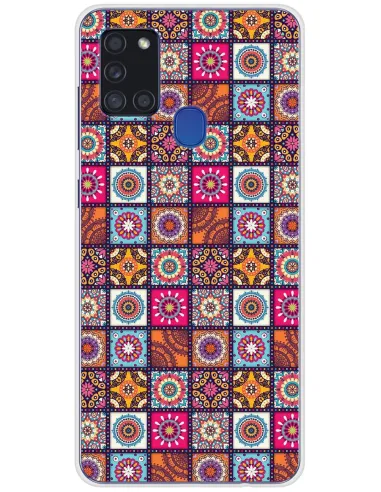 Coque en silicone imprimée Patchwork Mandala pour Samsung Galaxy A21S