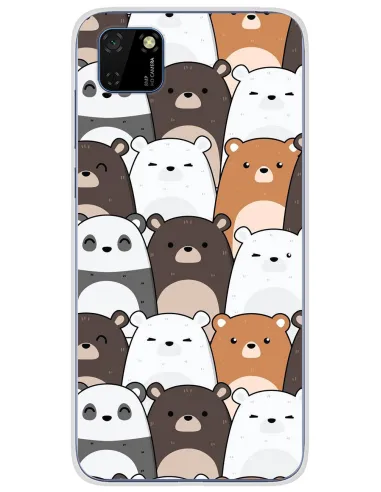 Coque en silicone imprimée Réunion de Nounours pour Huawei Y5P