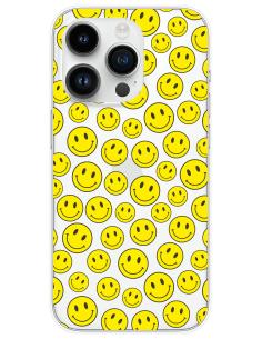 Coque en silicone imprimée Smiley pour Apple iPhone 15 Pro