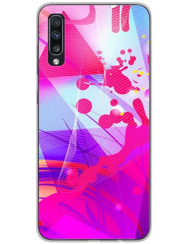 Coque en silicone imprimée Square pour Samsung Galaxy A70