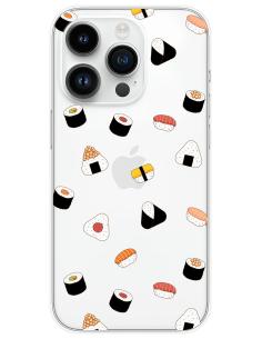 Coque en silicone imprimée Sushi pour Apple iPhone 15 Pro